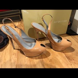 Sergio Rossi peep toe sling backs